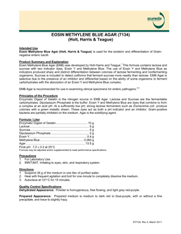 EOSIN METHYLENE BLUE AGAR (7134) (Holt, Harris & Teague)