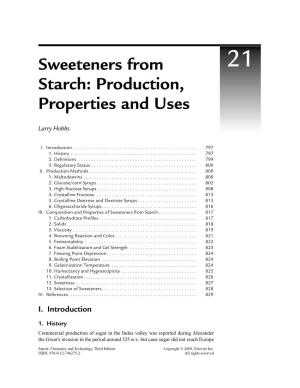 Sweeteners from Starch: Production, Properties and Uses