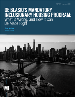 De Blasio's Mandatory Inclusionary Housing