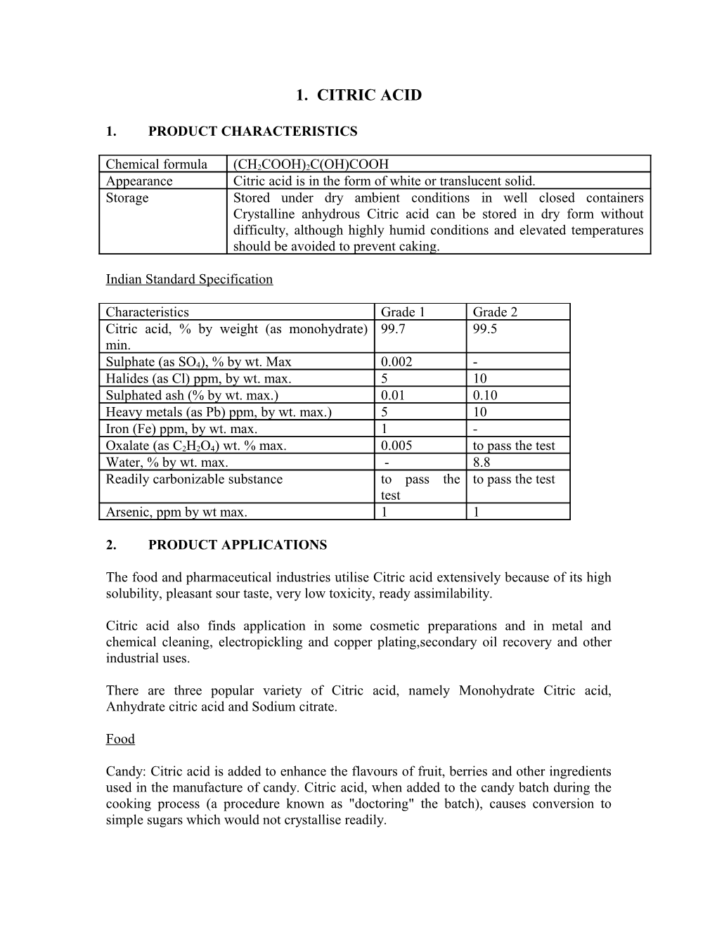 1. Product Characteristics s1