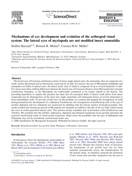 Mechanisms of Eye Development and Evolution of the Arthropod Visual