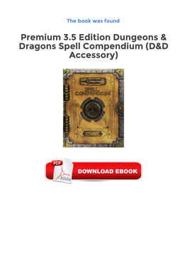 Kindle Books Premium 3.5 Edition Dungeons & Dragons Spell Compendium (D&D Accessory)