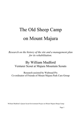 The Old Sheep Camp on Mount Majura