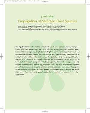 Part Five Propagation of Selected Plant Species