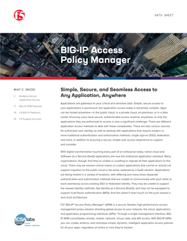 BIG-IP Access Policy Manager