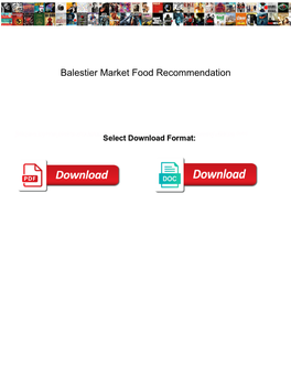 Balestier Market Food Recommendation