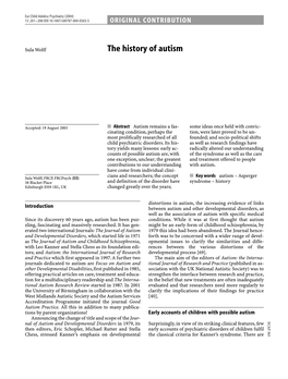 The History of Autism.Pdf