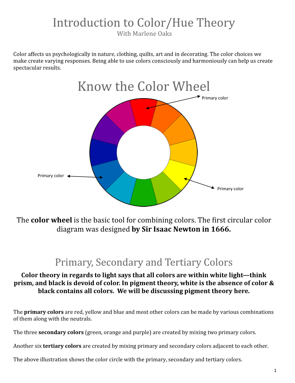 Know the Color Wheel Primary Color - DocsLib