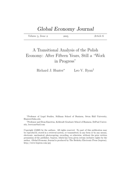 A Transitional Analysis of the Polish Economy: After Fifteen Years Still