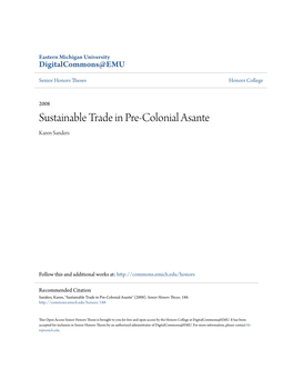 Sustainable Trade in Pre-Colonial Asante Karen Sanders