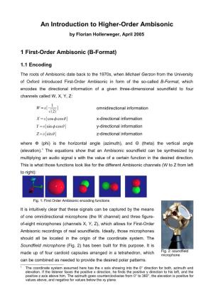 An Introduction to Higher-Order Ambisonic by Florian Hollerweger, April 2005