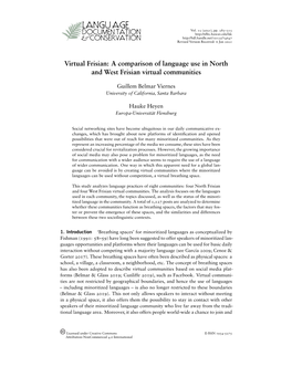 A Comparison of Language Use in North and West Frisian Virtual Communities