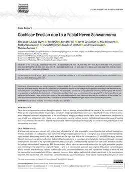 Cochlear Erosion Due to a Facial Nerve Schwannoma