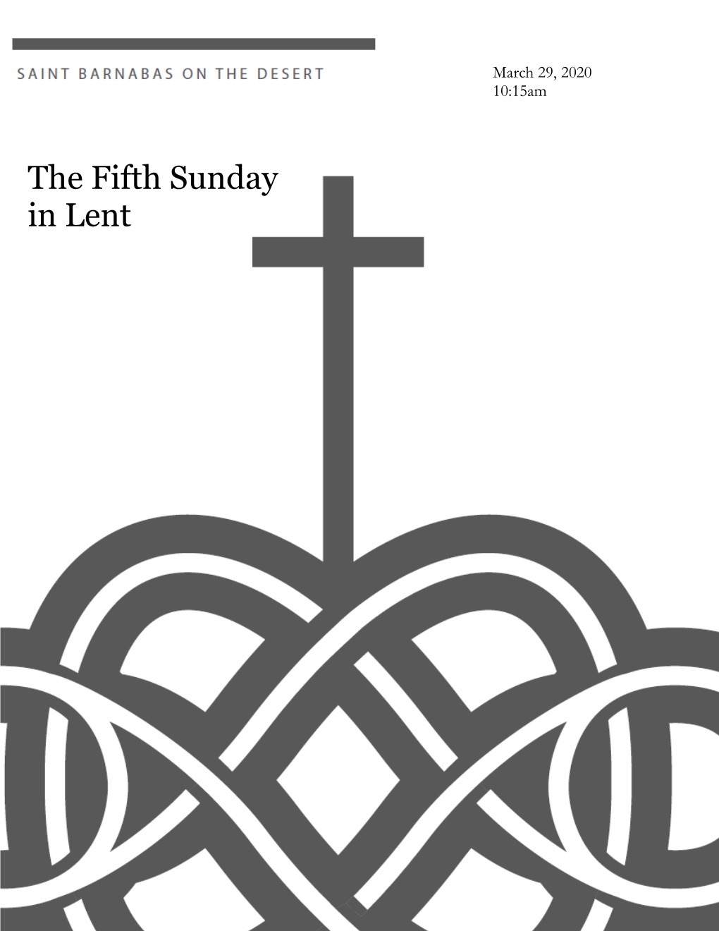 The Fifth Sunday in Lent