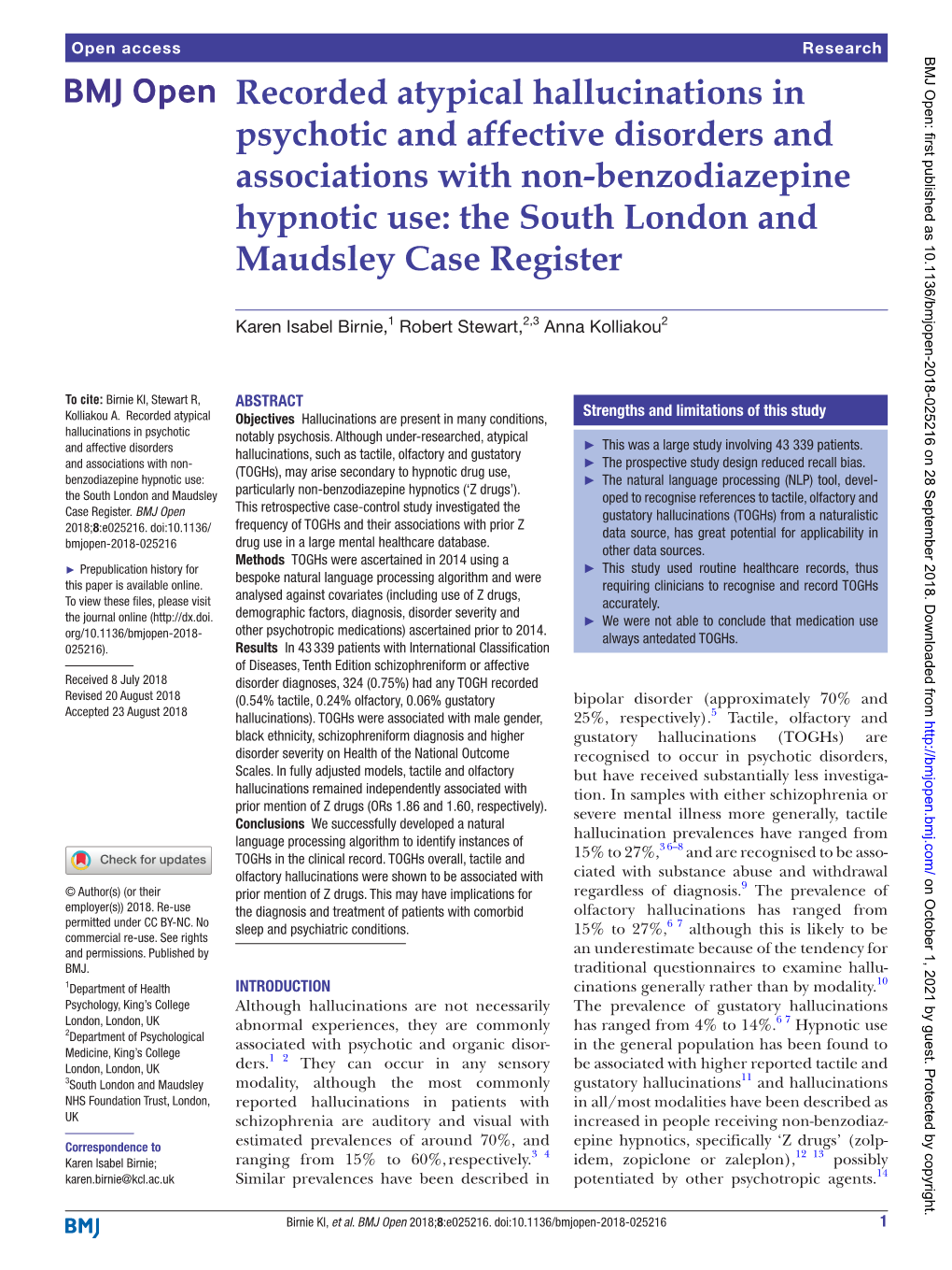 Recorded Atypical Hallucinations in Psychotic and Affective Disorders and Associations with Non-Benzodiazepine Hypnotic Use