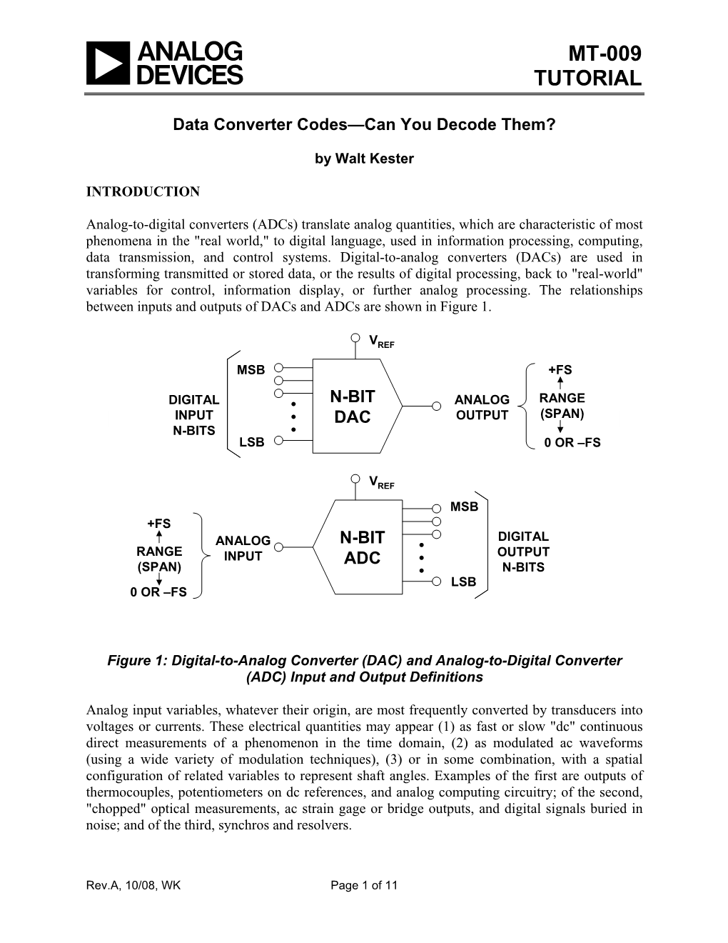 MT-009: Data Converter Codes-Can You Decode Them?