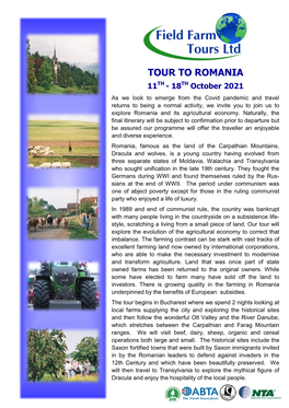 Tour to Romania