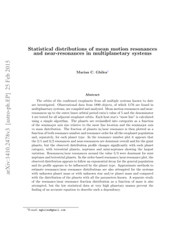 Statistical Distributions of Mean Motion Resonances and Near-Resonances in Multiplanetary Systems
