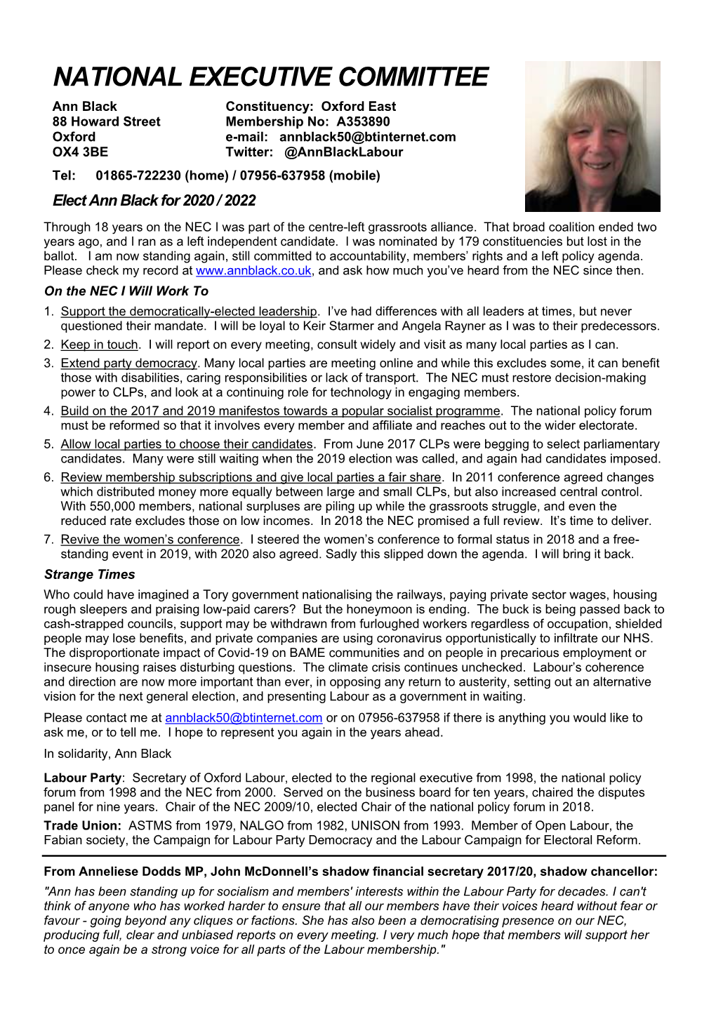 Ann Black NEC 2020 Flyer