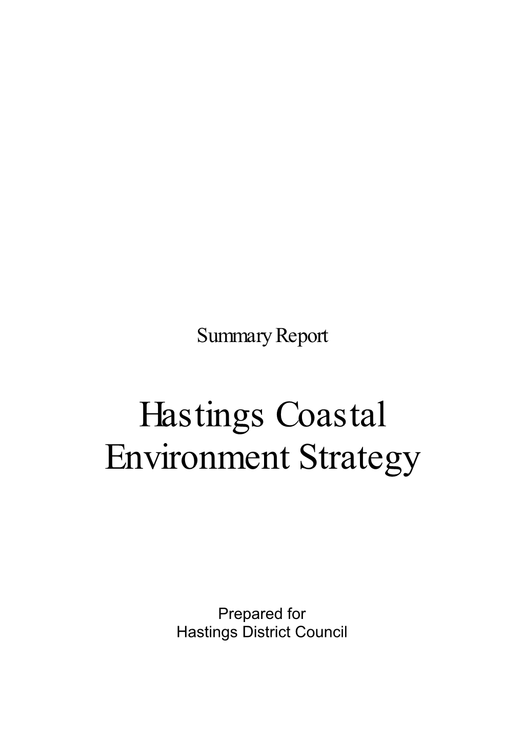 Hastings Coastal Environment Strategy