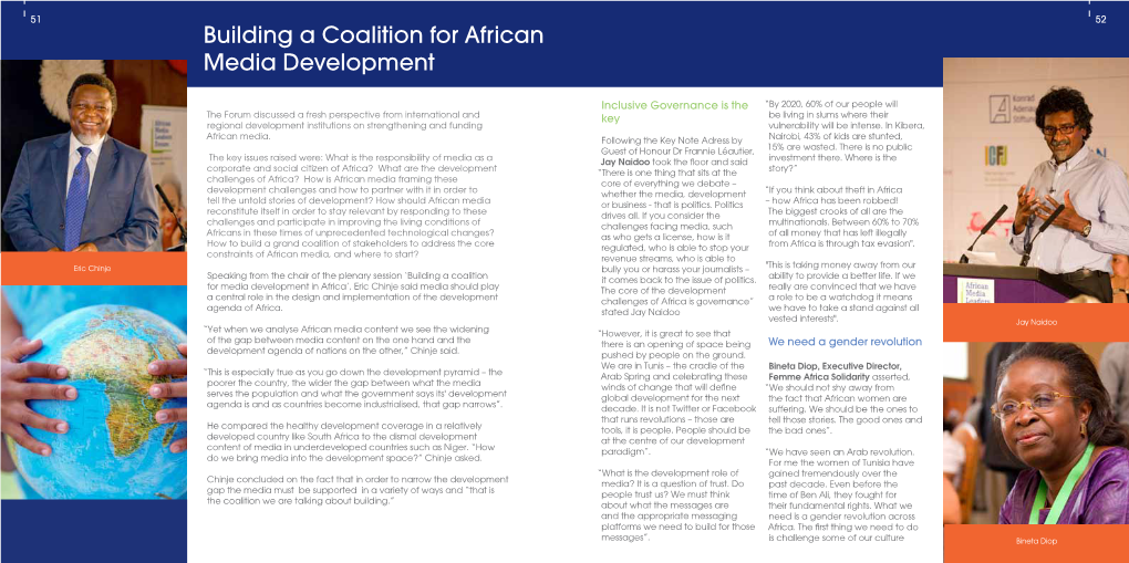 Building a Coalition for African Media Development