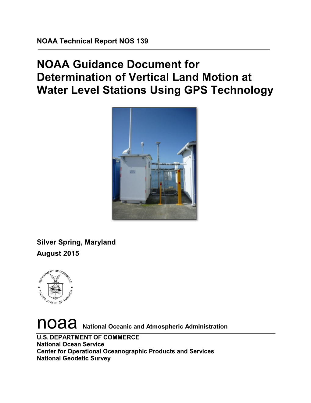 NOAA Technical Report NOS 139