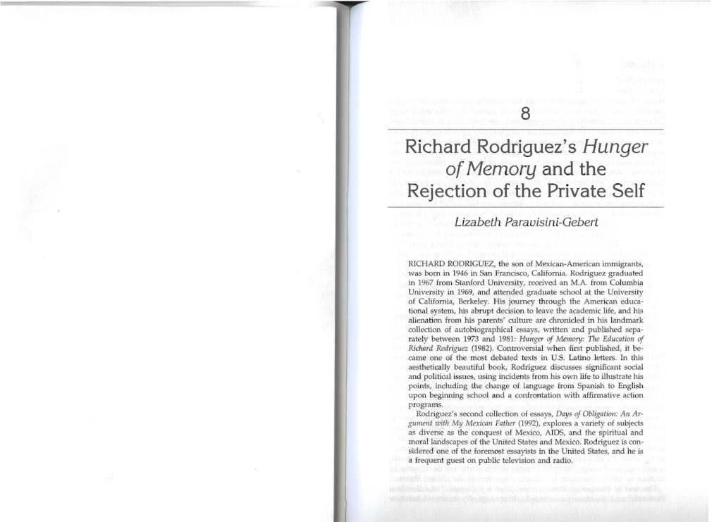 Richard Rodriguez's Hunger of Memory