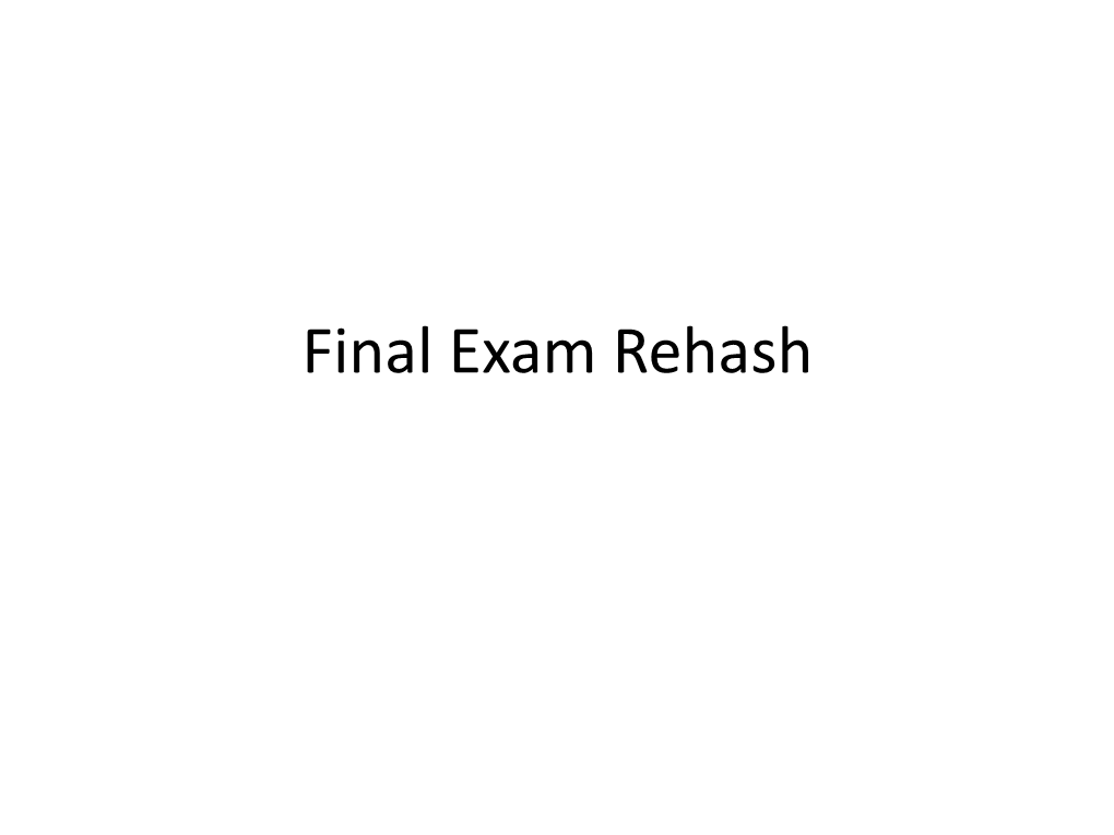 Final Exam Rehash PARTICIPAL