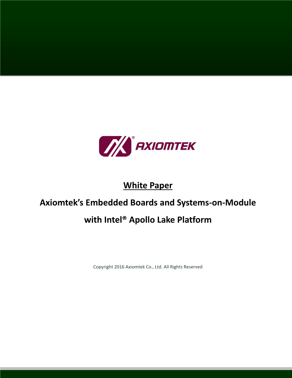 White Paper Axiomtek's Embedded Boards and Systems-On-Module