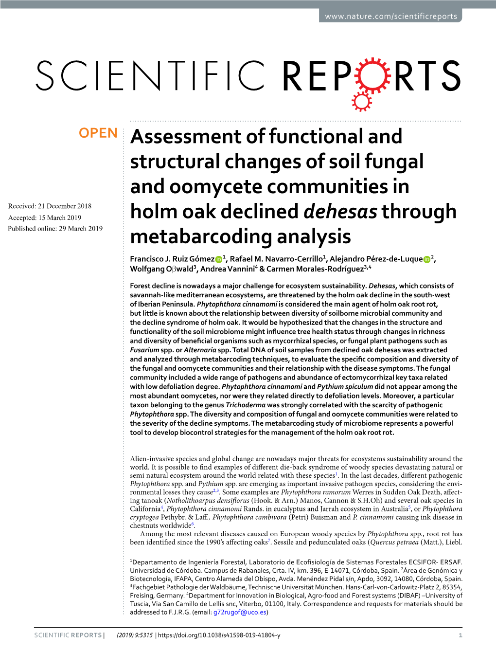 Assessment of Functional and Structural Changes of Soil Fungal
