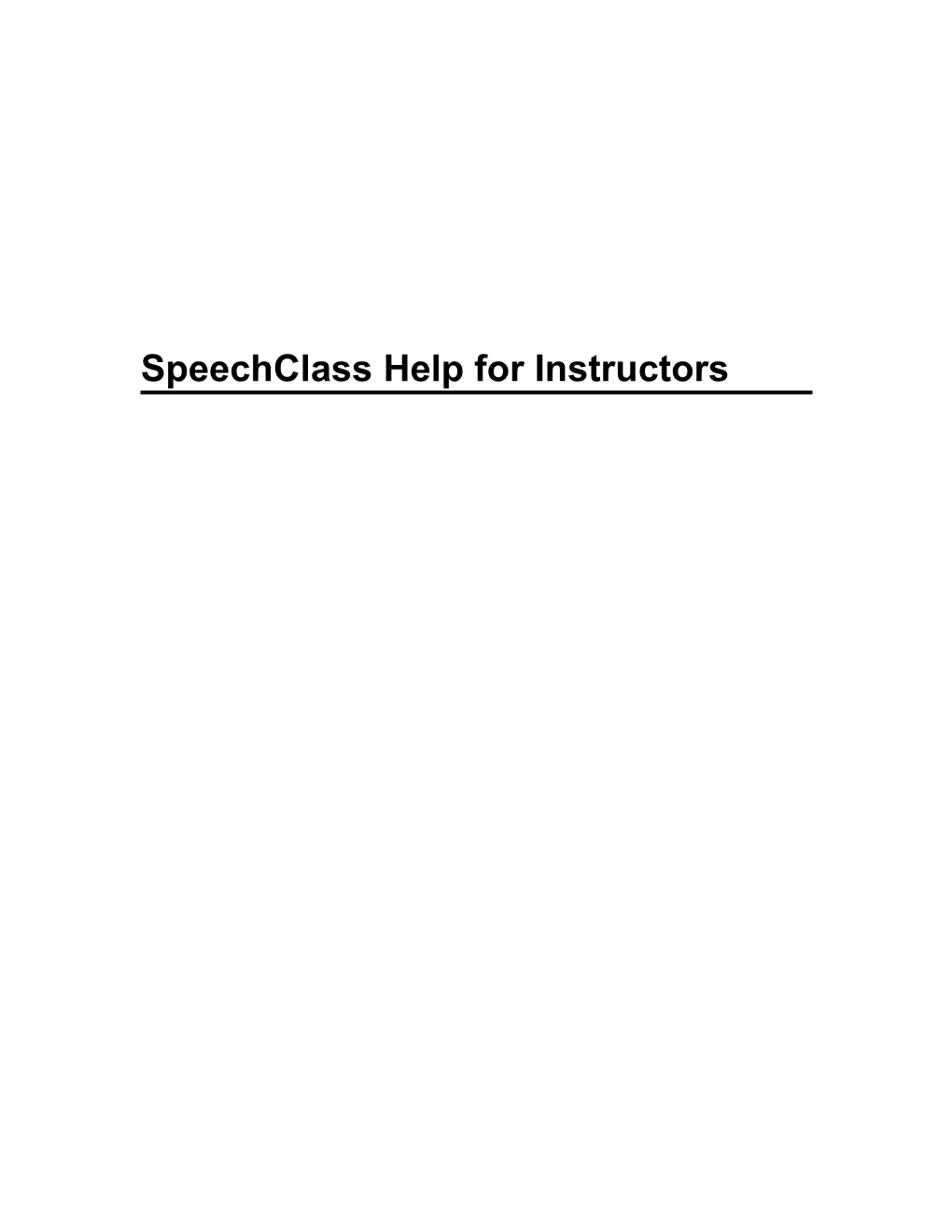 Compclass Help for Instructors