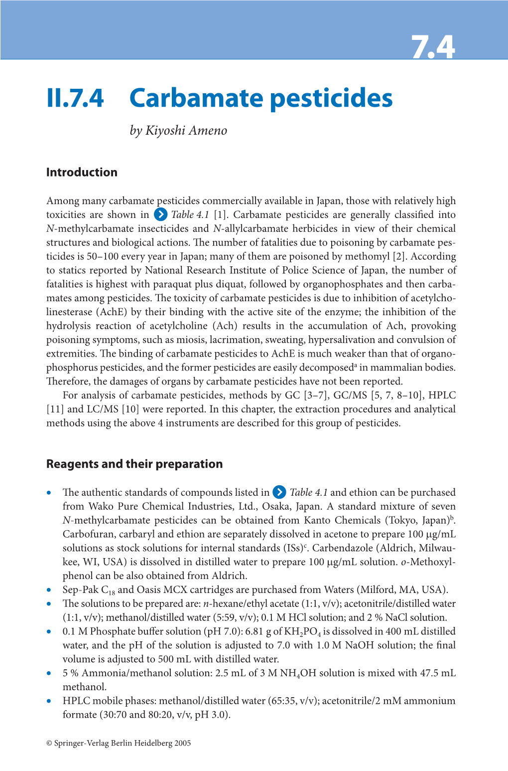 II.7.4 Carbamate Pesticides by Kiyoshi Ameno