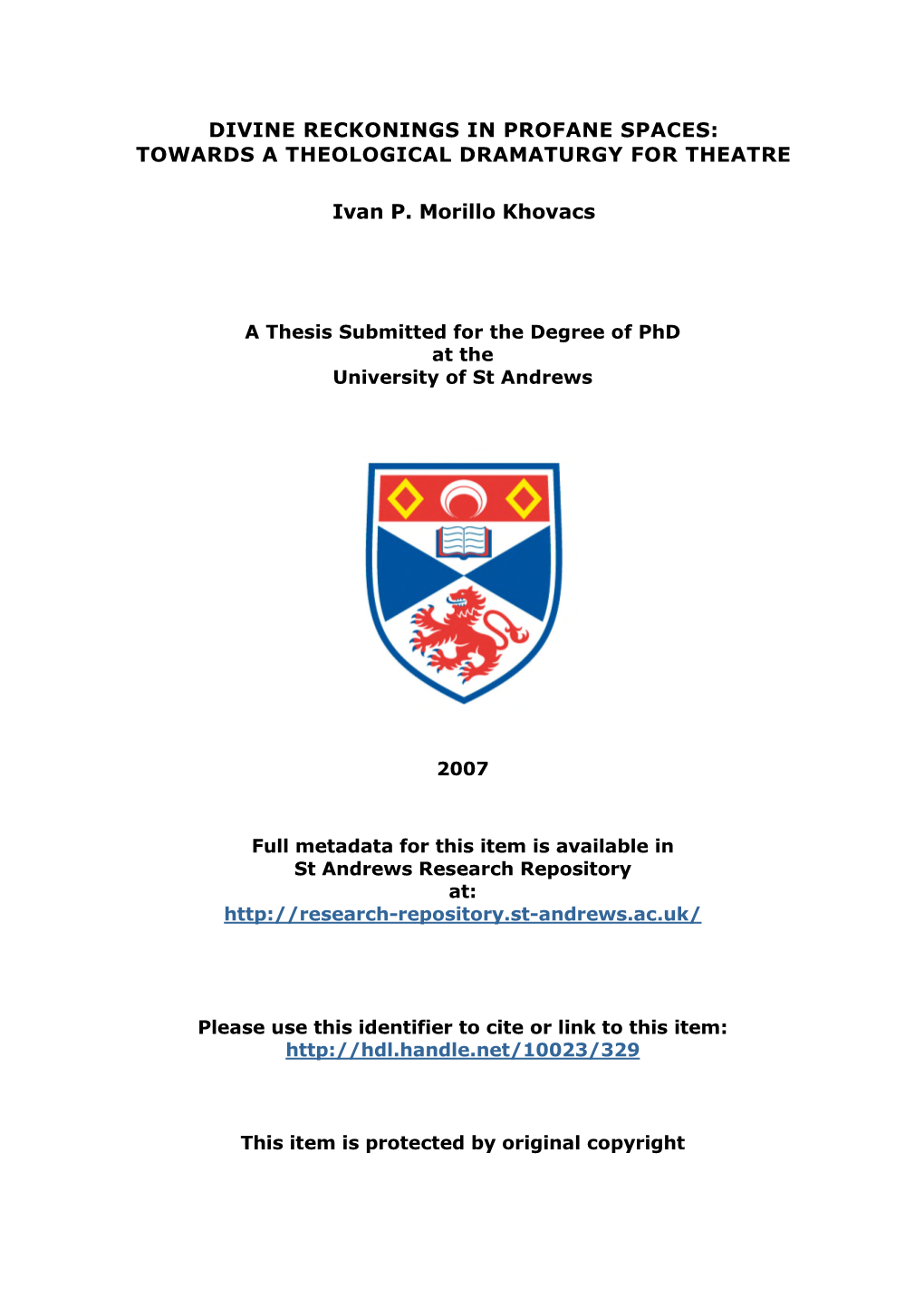 Ivan P.M. Khovacs Phd Thesis