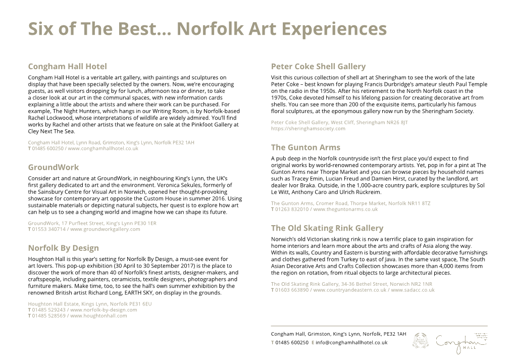 Six of the Best... Norfolk Art Experiences