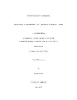 Equivariant, Parameterized, and Chromatic Homotopy Theory