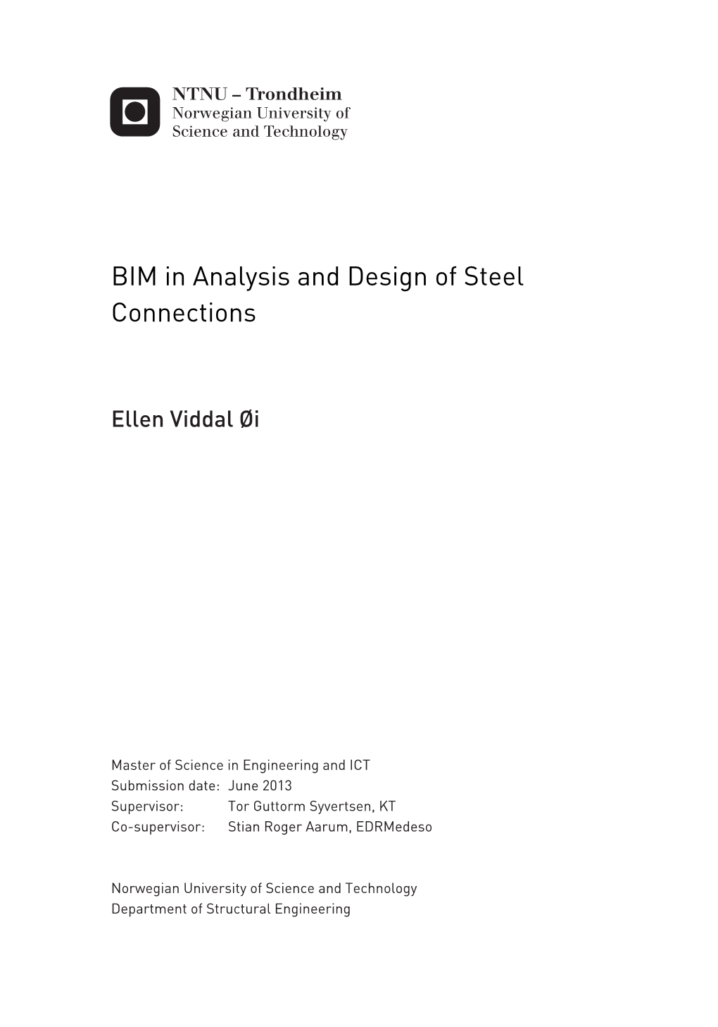 BIM in Analysis and Design of Steel Connections