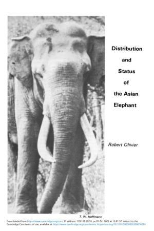 Distribution and Status of the Asian Elephant