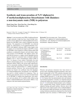 Synthesis and Trans-Ureation of N,N'-Diphenyl-4, 4