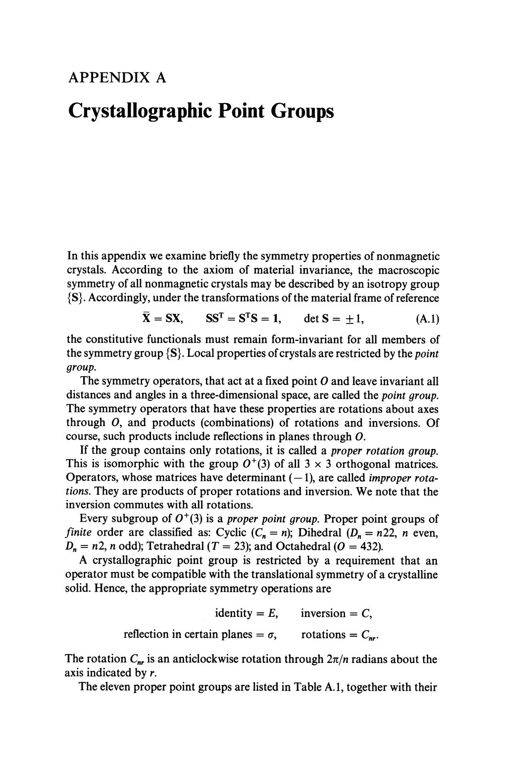 Crystallographic Point Groups