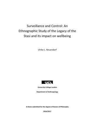 Surveillance and Control: an Ethnographic Study of the Legacy of the Stasi and Its Impact on Wellbeing