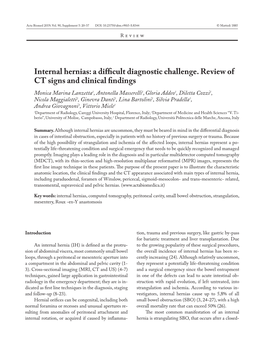Internal Hernias: a Difficult Diagnostic Challenge