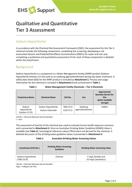 Qualitative and Quantitative Tier 3 Assessment