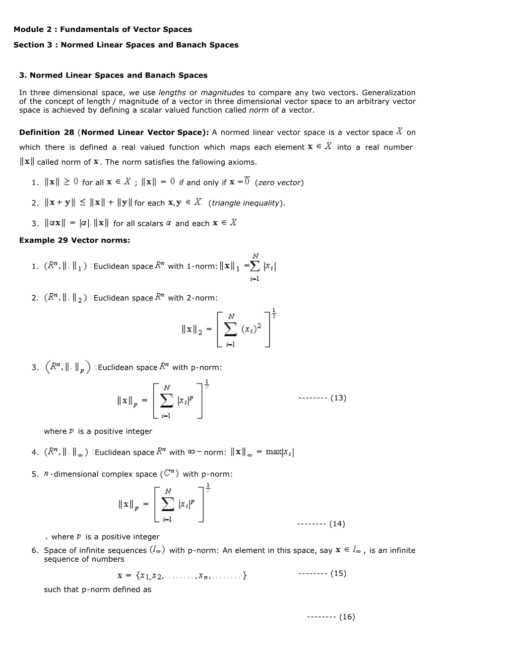 Module 2 Fundamentals Of Vector Spaces Section 3 Normed Linear Spaces And Banach Spaces 8960