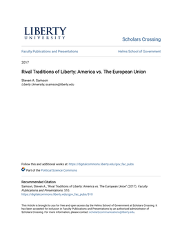 Rival Traditions of Liberty: America Vs. the European Union