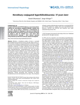 Hereditary Conjugated Hyperbilirubinaemia: 37 Years Later