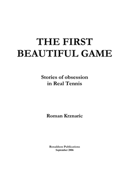 The First Beautiful Game
