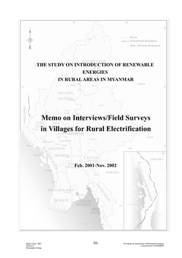 Memo on Interviews/Field Surveys in Villages for Rural Electrification