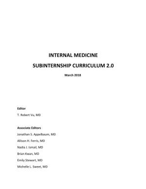 Internal Medicine Subinternship Curriculum 2.0