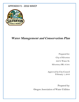 Water Management and Conservation Plan