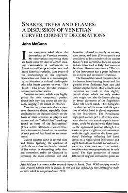 A Discussion of Venetian Curved Cornett Decorations